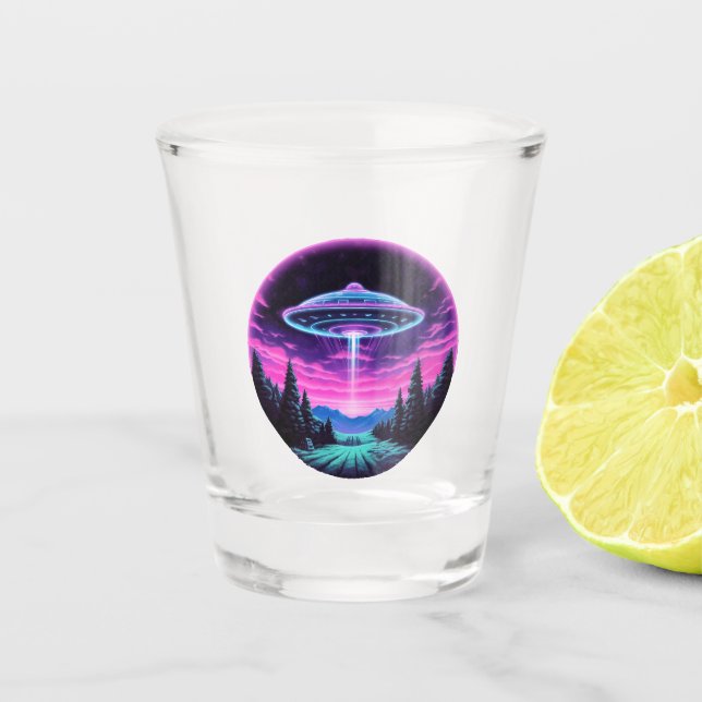 Vaso De Chupito Alien Spaceship Retro Futurista (Anverso)