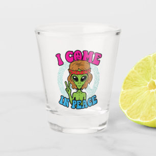 Vaso De Chupito Alienígena Hippie, vengo en señal de paz trippy