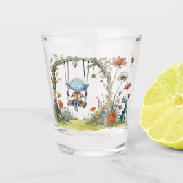 Vaso De Chupito Alienígenas en el jardín con flores silvestres