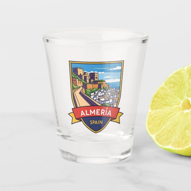 Vaso De Chupito Almeria Spain Alcazabar Travel Shot Glass (Anverso)