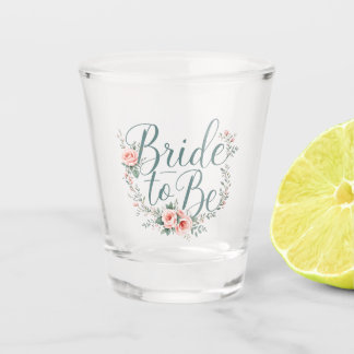 Vaso De Chupito Almohada de rosas rosadas Floral Bride to Be