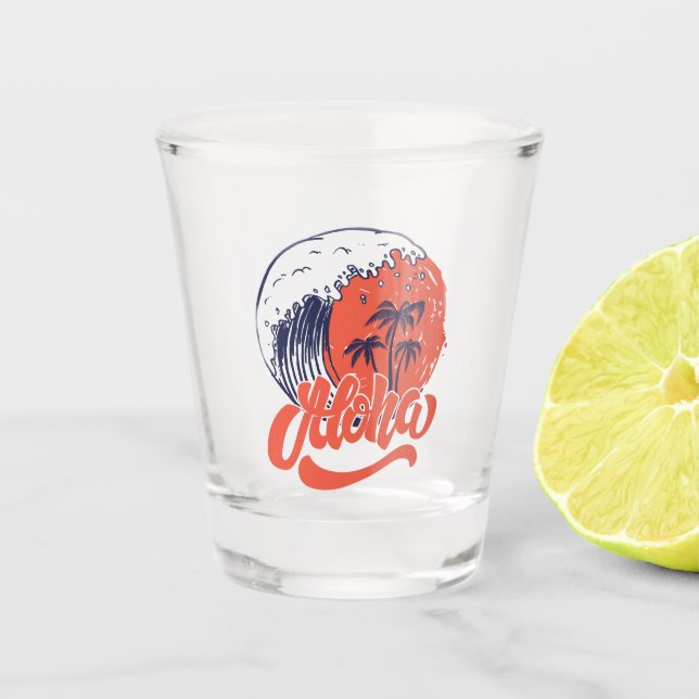 Vaso De Chupito Aloha la gran ola (Anverso)