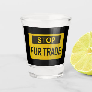 Vaso De Chupito Alto al Rótulo de comercio de pieles amarillo
