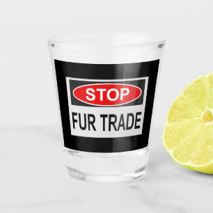 Vaso De Chupito Alto al Rótulo de Comercio de Pieles rojo