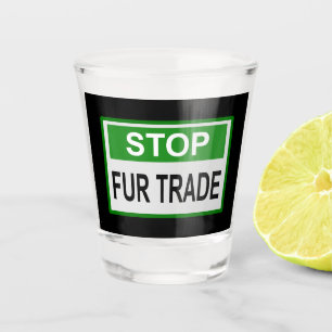 Vaso De Chupito Alto al Rótulo de Comercio de Pieles Verde