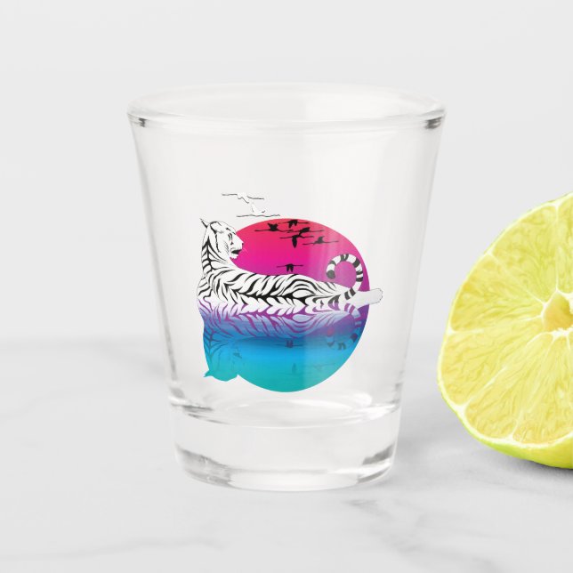 Vaso De Chupito Amanecer del tigre blanco (Anverso)