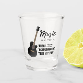 Vaso De Chupito amante de la música de guitarra, cita