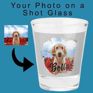 Vaso De Chupito Amante de un perro simple y moderno