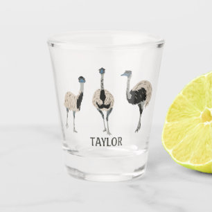Vaso De Chupito Amantes de las aves de Emus Personalizados