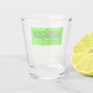 Vaso De Chupito America kanji 　Written with grains of rice