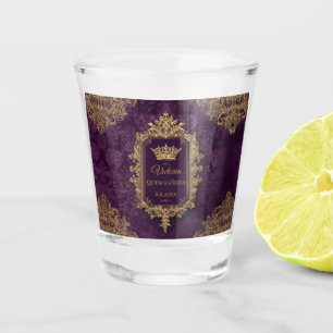 Vaso De Chupito Ametista Real Quinceañera, personalizado