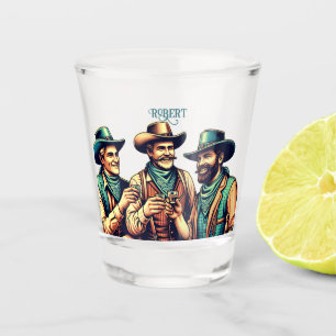 Vaso De Chupito Amigos Vaqueros Bebiendo Trago a Trago Personaliza