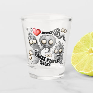 Vaso De Chupito Amo a los monstruos porque la gente se acosa