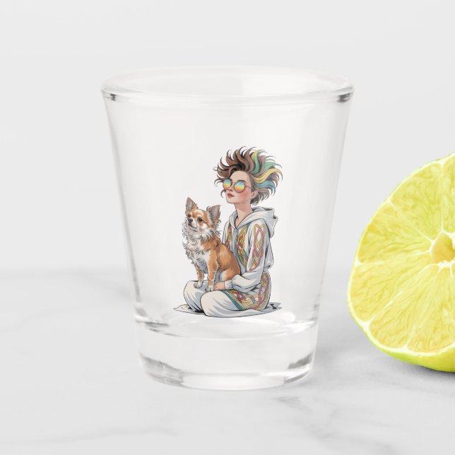 Vaso De Chupito  amo a mi chihuahua  (Anverso)