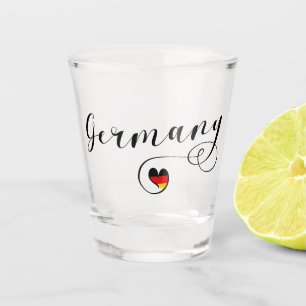 Vaso De Chupito Amo Alemania, Corazón Alemán Con Bandera