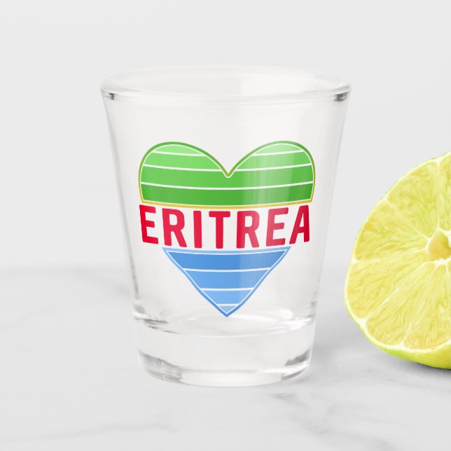 Vaso De Chupito Amo Eritrea, corazón eritreo (Anverso)