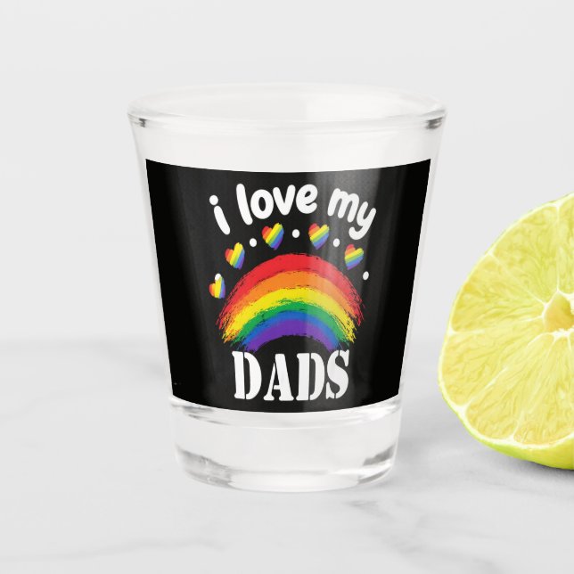 Vaso De Chupito Amo la lluvia de orgullo de mis papás (Anverso)