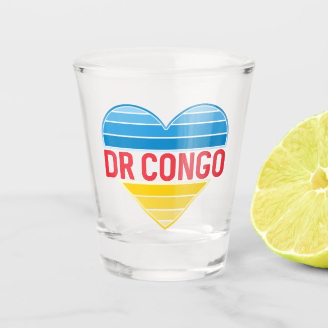 Vaso De Chupito Amo la RD Congo, el corazón Congo-Kinshasa (Anverso)