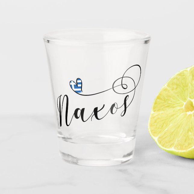 Vaso De Chupito Amo Naxos, Bandera Griega (Anverso)