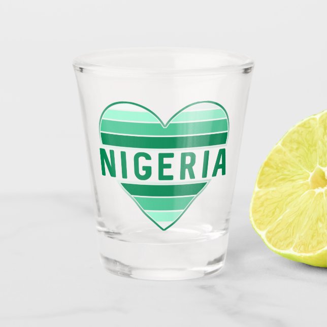 Vaso De Chupito Amo Nigeria, corazón nigeriano (Anverso)