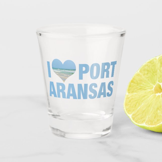 Vaso De Chupito Amo Port Aransas Cute Texas Beach Vacation (Anverso)