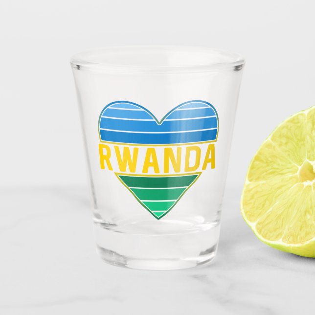 Vaso De Chupito Amo Ruanda, el corazón ruandés ruandés (Anverso)