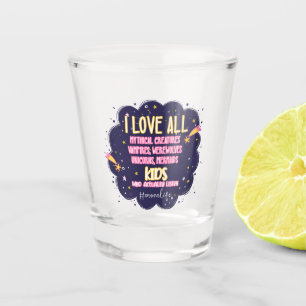 Vaso De Chupito Amo Todas Las Criaturas Míticas, Vampiros, Werewol