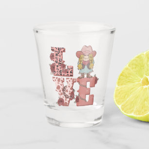 Vaso De Chupito "Amor" vintage al estilo campestre con una novata