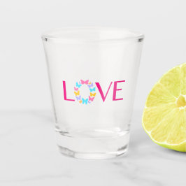Vaso De Chupito Amor y mariposas disparan vidrio