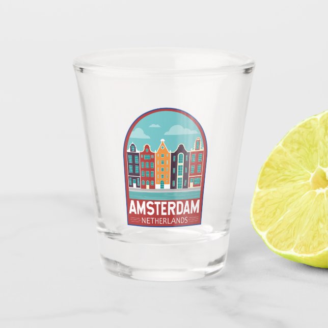 Vaso De Chupito Ámsterdam Países Bajos Viajes de arte (Anverso)