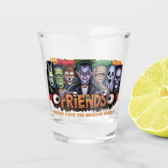 Vaso De Chupito Añade tus propias palabras Personalizado Monsters  (Anverso)