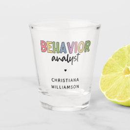 Vaso De Chupito Analista de comportamiento colorido de nombre pers