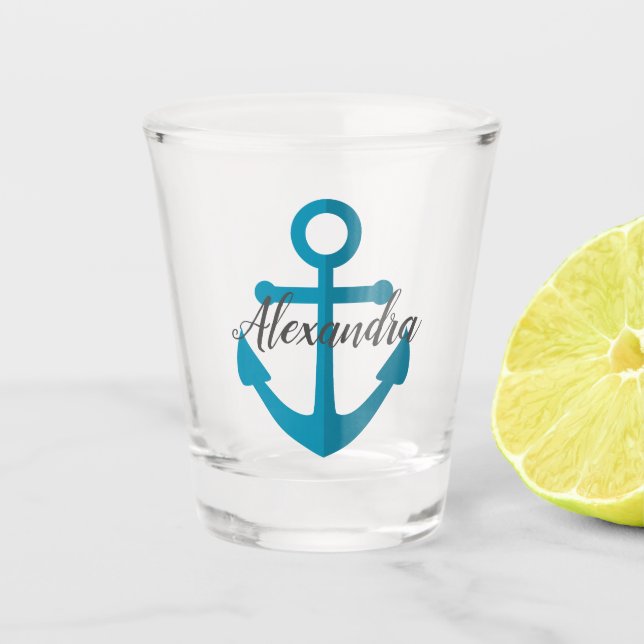 Vaso De Chupito Ancla azul (Anverso)