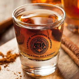 Vaso De Chupito Ancla humorística entrelazada con la del capitán R