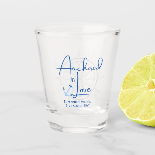 Vaso De Chupito Anclado en la boda de amor favorece regalo persona (Anverso)