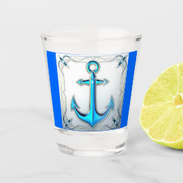 Vaso De Chupito Anclaje azul Vidrio Nautical Shot