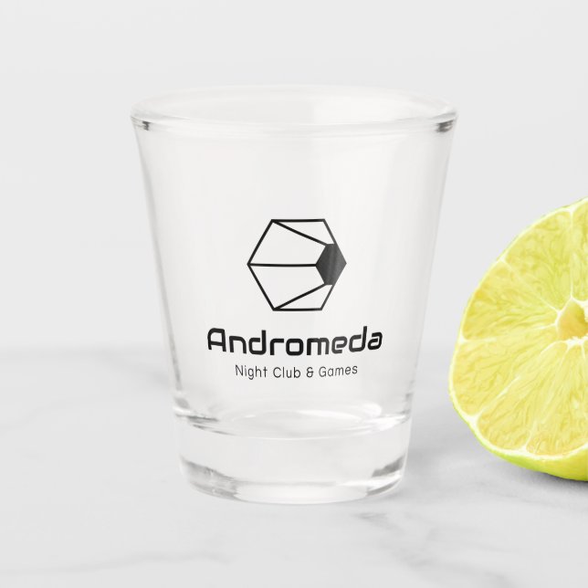 Vaso De Chupito Andromeda Shot Glass (Negro sobre transparente) (Anverso)