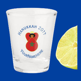 Vaso De Chupito Ángel marroquí Bandera de Hanukkah Personalizada