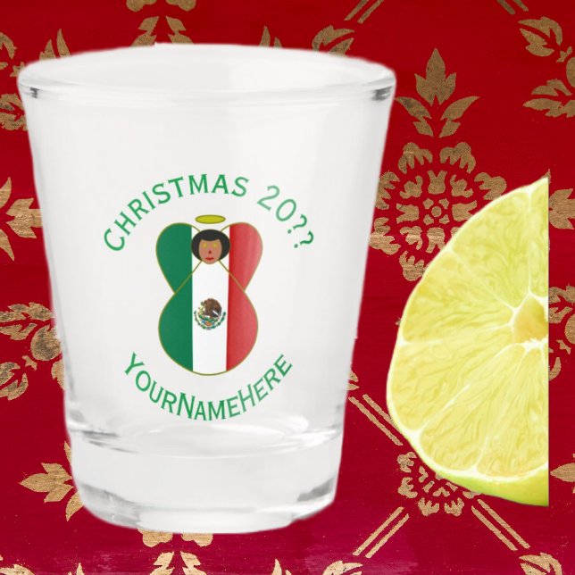 Vaso De Chupito Angel Personaliza a los Navidades de bandera de Mé (Subido por el creador)