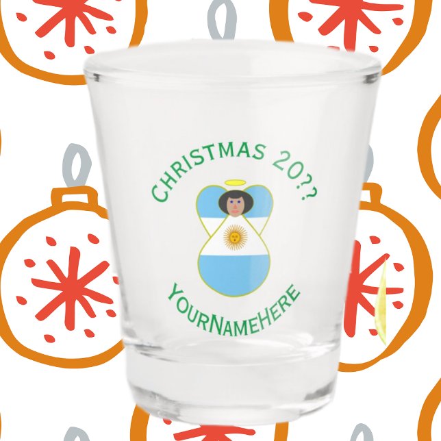 Vaso De Chupito Angel Personalizado Navidades de Bandera Argentina (Subido por el creador)