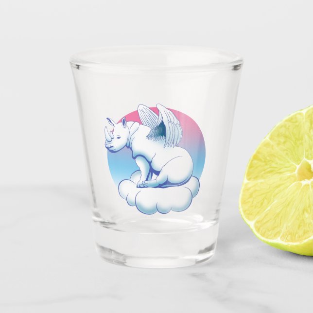 Vaso De Chupito Ángel Rinoceronte - Conciencia sobre la conservaci (Anverso)