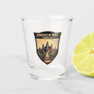 Vaso De Chupito Angkor Wat Cambodia Travel Art Vintage