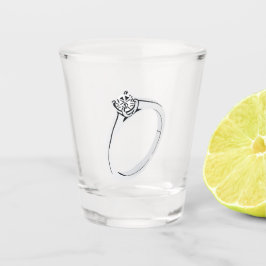 Vaso De Chupito Anillo de Compromiso de Diamante