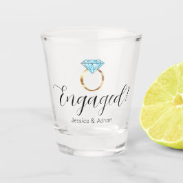 Vaso De Chupito Anillo de Diamante de Compromiso Personalizado Fie