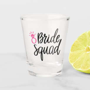 Vaso De Chupito Anillo del rosa del pelotón de la novia