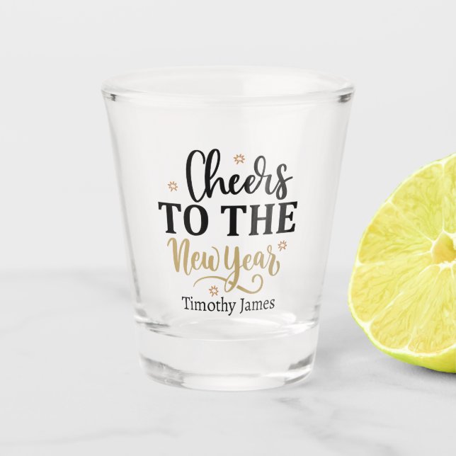 Vaso De Chupito animaciones Año Nuevo arte palabra añadir nombre f (Anverso)