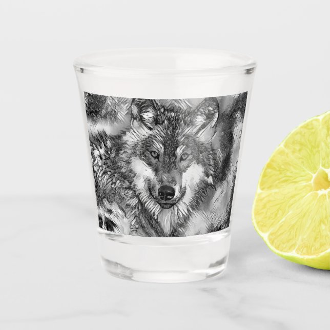 Vaso De Chupito AnimalArtBW_Wolf_001 (Anverso)