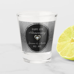 Vaso De Chupito Aniversario del patrón de Damasco de gradiente pla