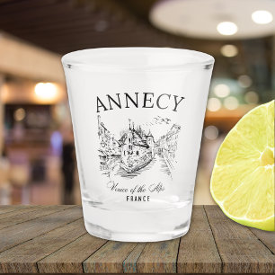 Vaso De Chupito Annecy Retro Art – Venice of the Alps Typography
