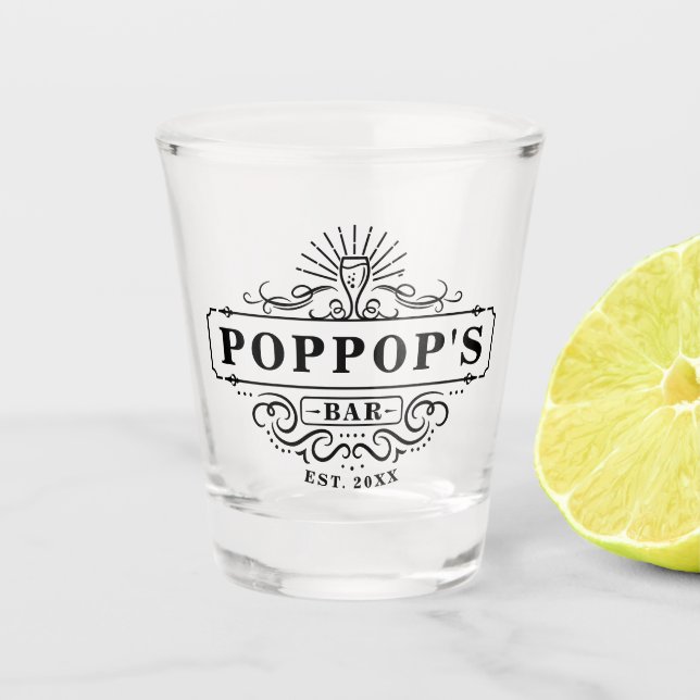 Vaso De Chupito Año de bar del personalizado Poppop (Anverso)